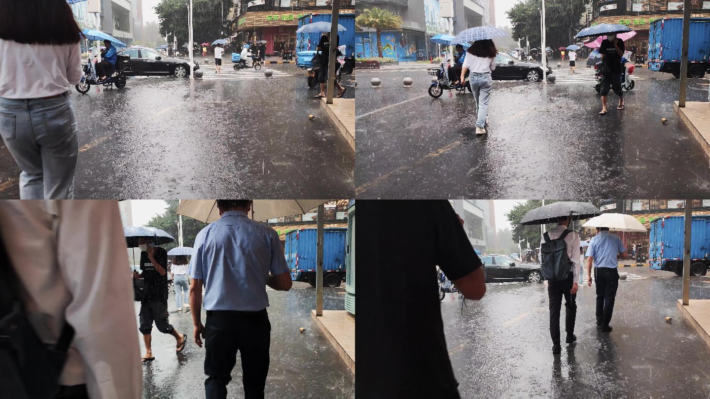 0002_V实拍下雨城市街道