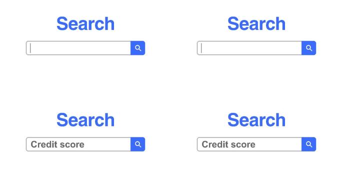网络浏览器或带有搜索框的网页，该搜索框键入用于互联网搜索的信用评分