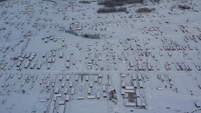 阿勒泰禾木冬天雪景