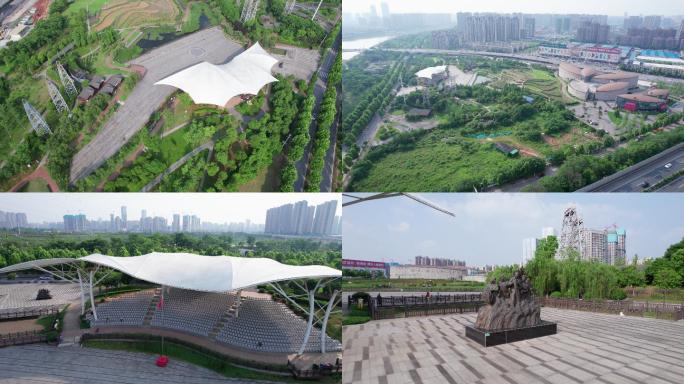 5.4K长沙隆平中央公园航拍空镜