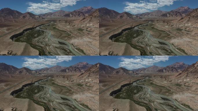 原创G109青藏公路昆仑河流俯瞰视角