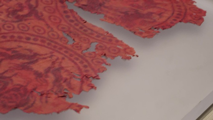 古代印染技术红色花纹布料 (3)~1