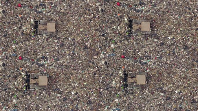 垃圾填埋场鸟瞰图废弃物处理
