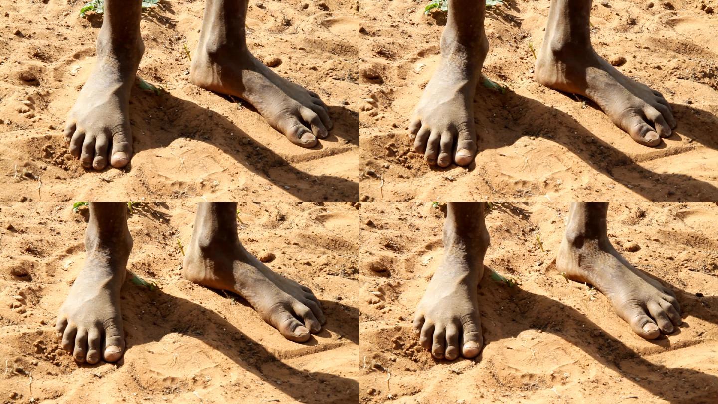 特写Himba Child的脚