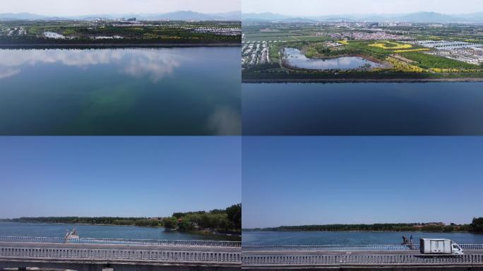 北京潮白河夏季美景航拍