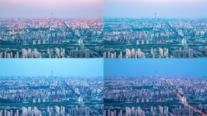 北京门头沟定都阁远观城市风光4K延时视频