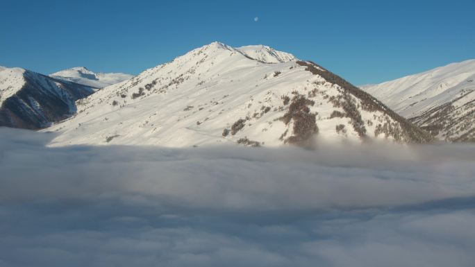 阿勒泰禾木冬季雪景云海