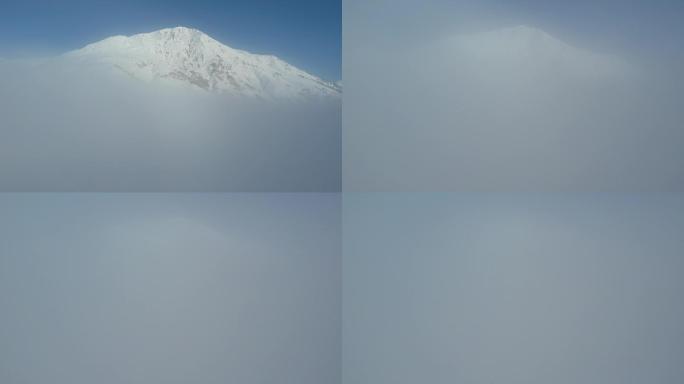 新疆阿勒泰禾木冬天雪景云海