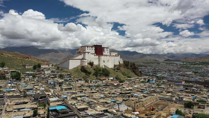原创西藏日喀则桑珠孜宗堡小布达拉宫航拍