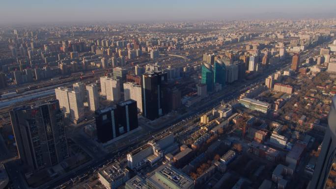 国贸顶层鸟瞰北京长安街城市中心区