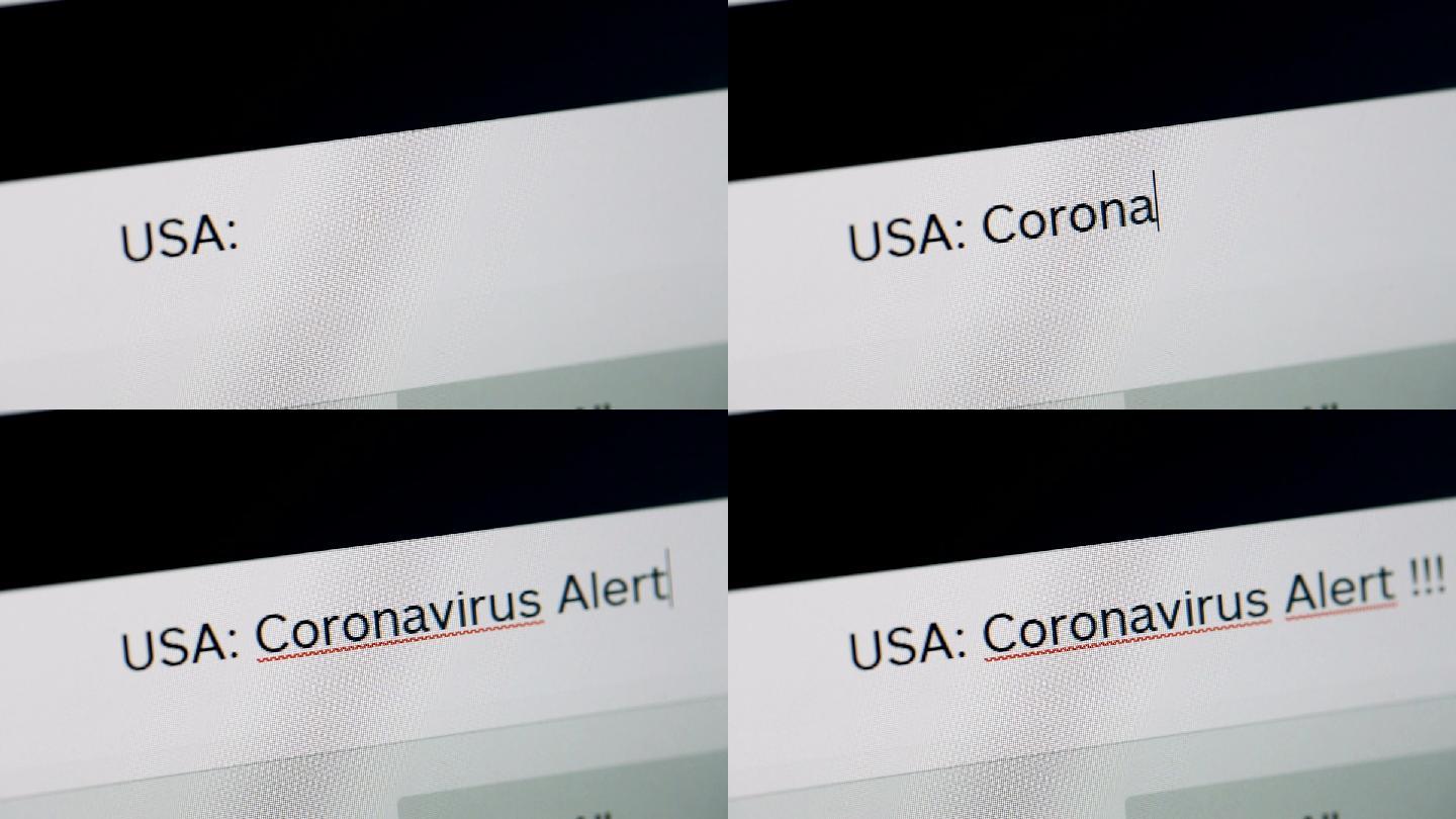 在web浏览器的地址或搜索栏上键入美国冠状病毒警报