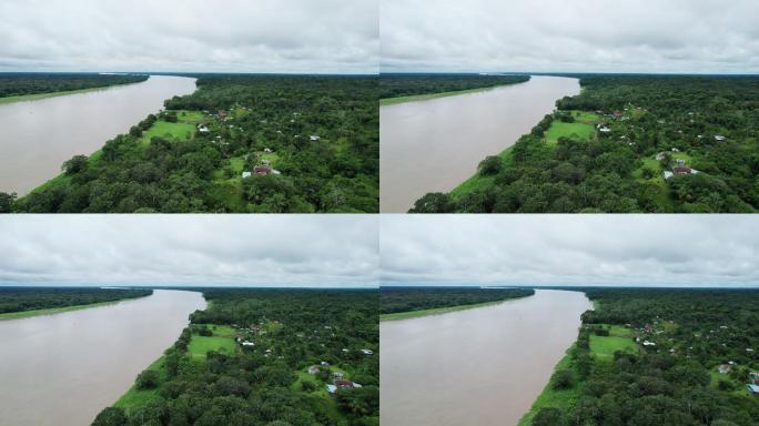 Leticia Colombia亚马逊航空拍摄了Leticia以北亚马逊地区的小定居点