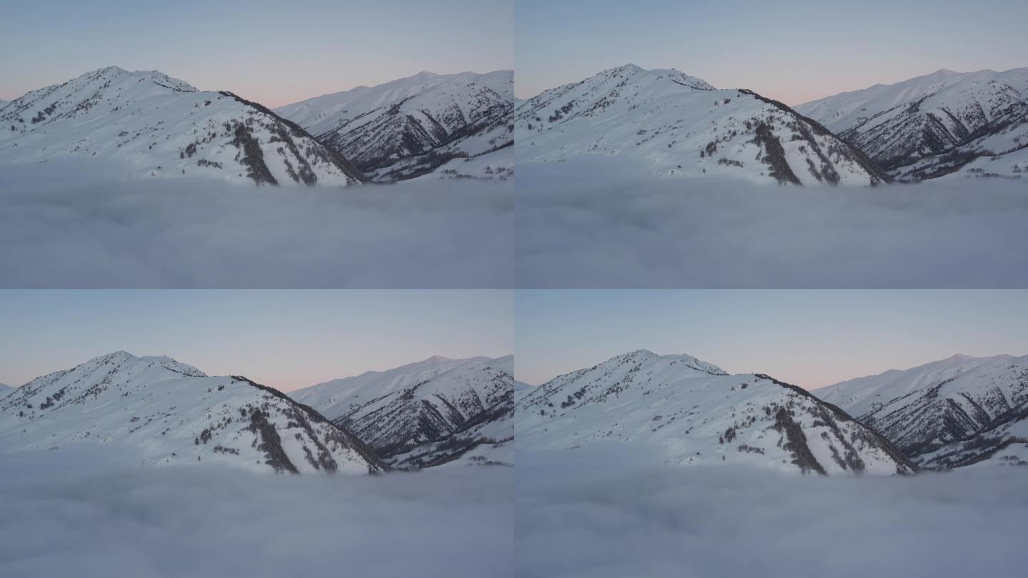 新疆阿勒泰禾木冬季雪景航拍