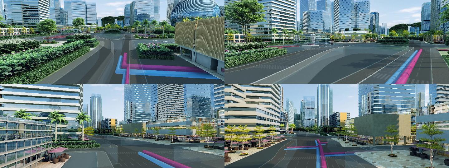 城市地下管道建设3d动画素材