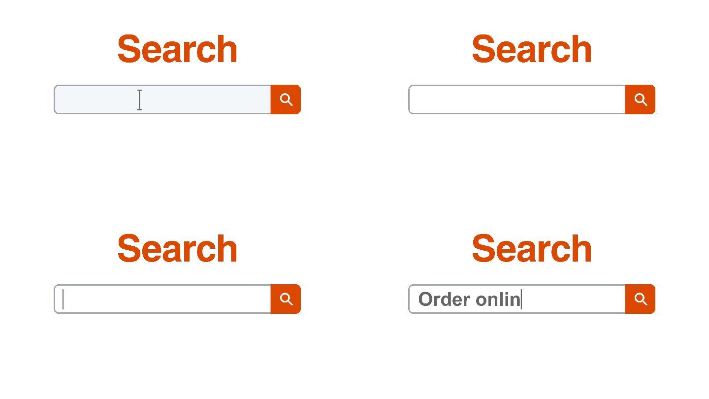 网络浏览器或带有搜索框的网页键入在线订单进行互联网搜索