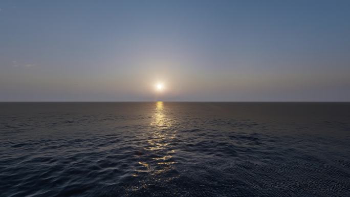 4K海水湖水水波纹水纹理水面太阳夕下落日
