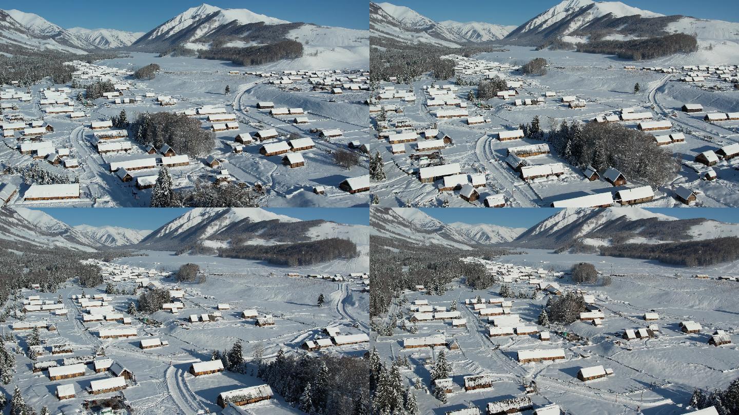 阿勒泰禾木冬天雪景