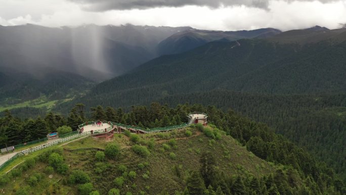 原创 航拍西藏林芝波密县鲁朗林海自然风光