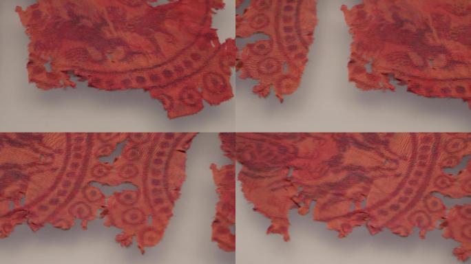 古代印染技术红色花纹布料 (1)~1