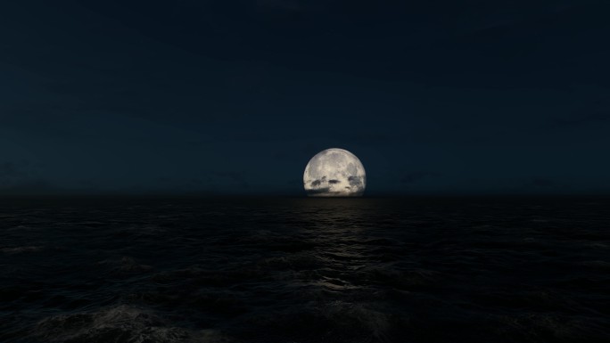 海上明月月亮升起过程延时素材