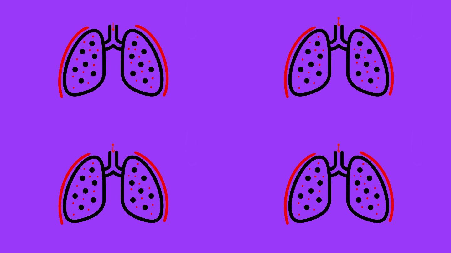 肺部动画吸气肺脏