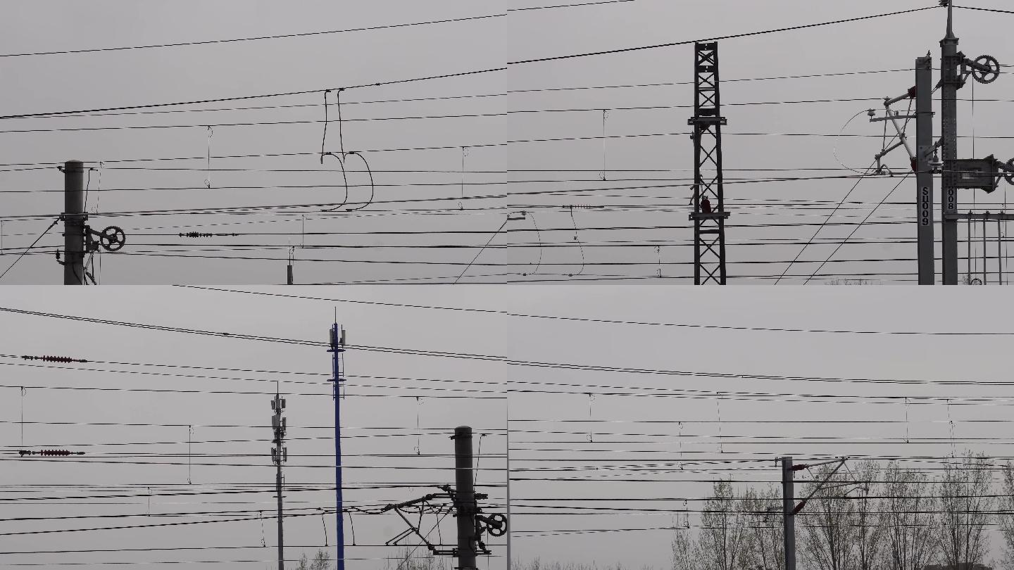 高压电线杆供电电力电路电塔 (1)