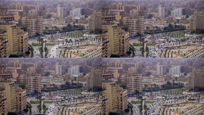 埃及开罗经济发展绿化商圈cbd鸟瞰楼群建