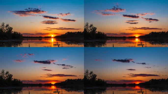 日落延时 夕阳延时 沈阳浑河城市日落