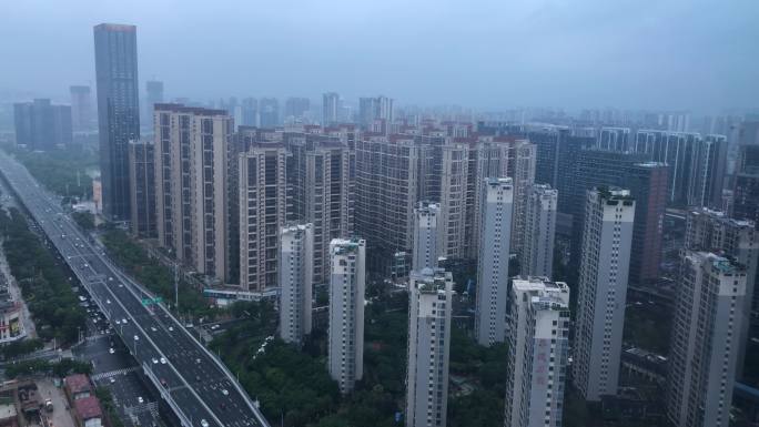 烟雨的城市  高楼 孤独  现代