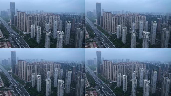 烟雨的城市  高楼 孤独  现代
