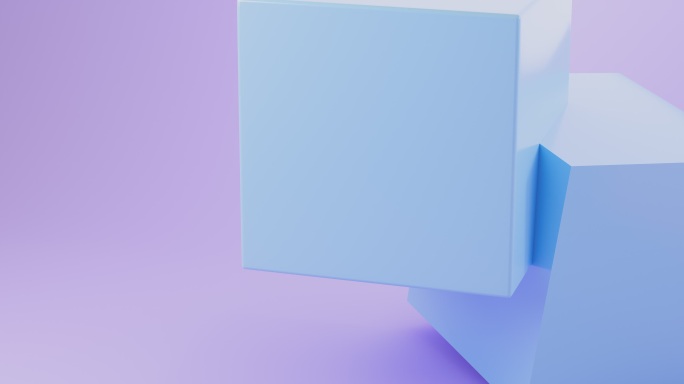 4k蓝色盒子在粉色背景上运动。