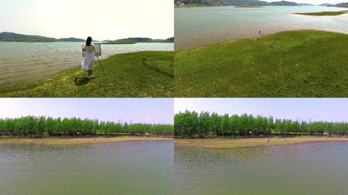 C013贵州红枫湖畔美女写生