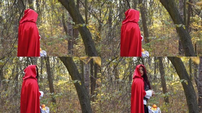 森林里的小红帽扮演童话故事
