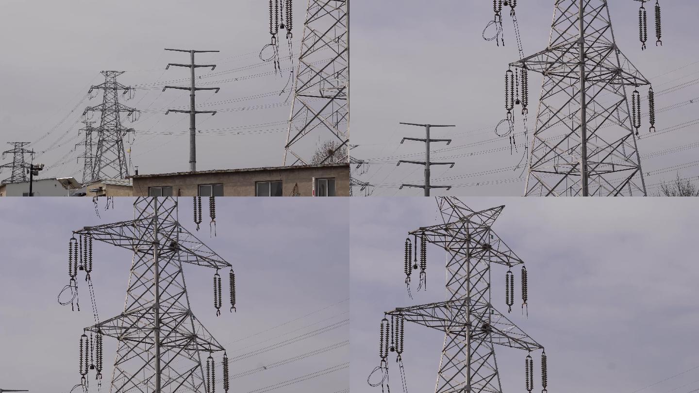 高压电线杆供电电力电路电塔 (4)