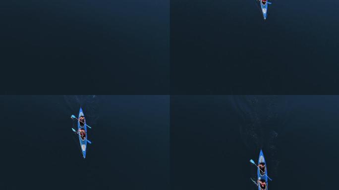 乘皮划艇旅行。俯瞰