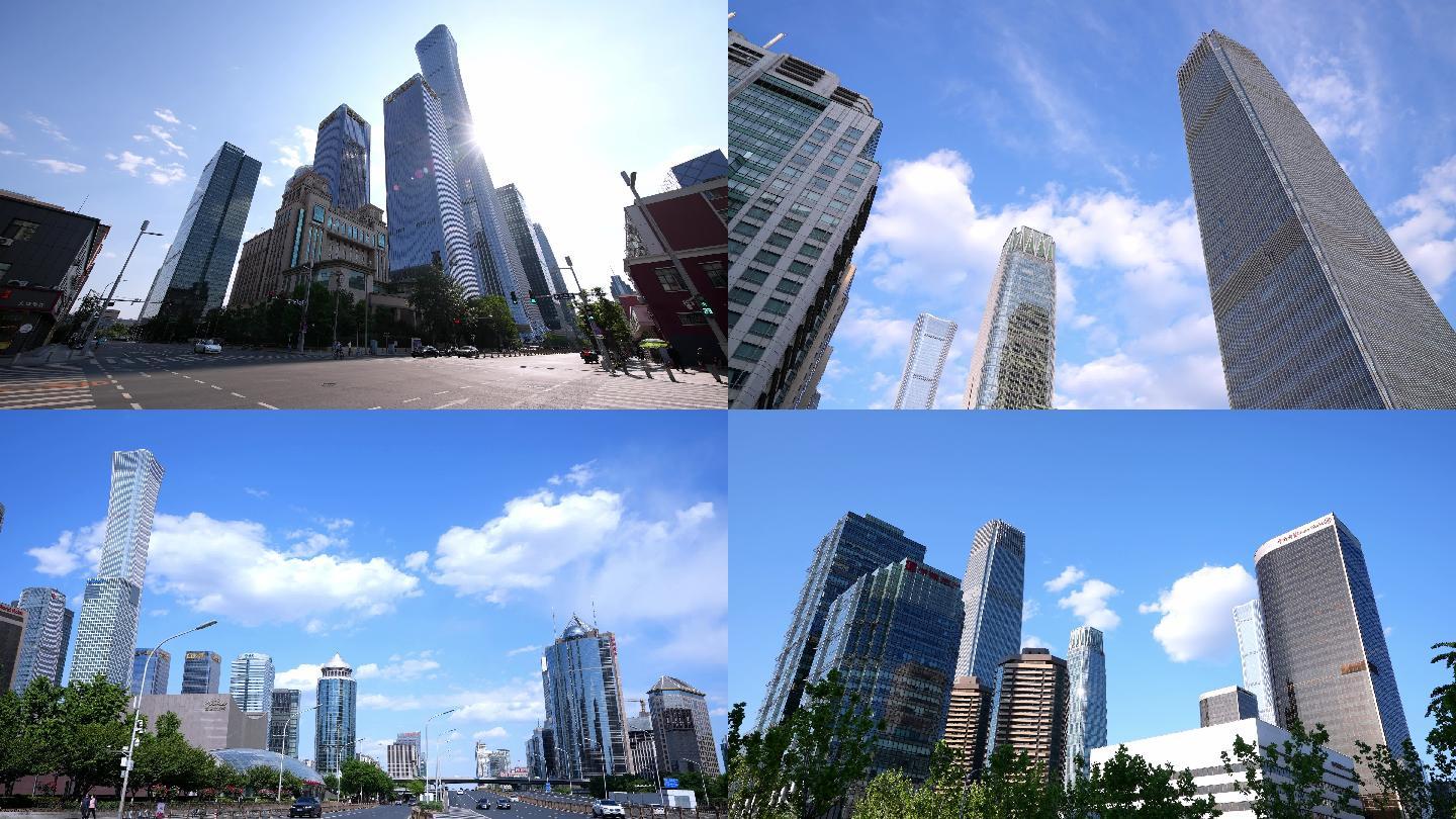 北京CBD高楼延时 国贸三期  商务素材