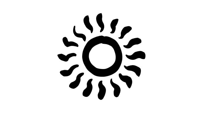 炎热的太阳动画螺旋白色