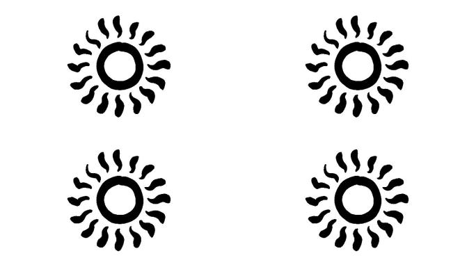 炎热的太阳动画螺旋白色