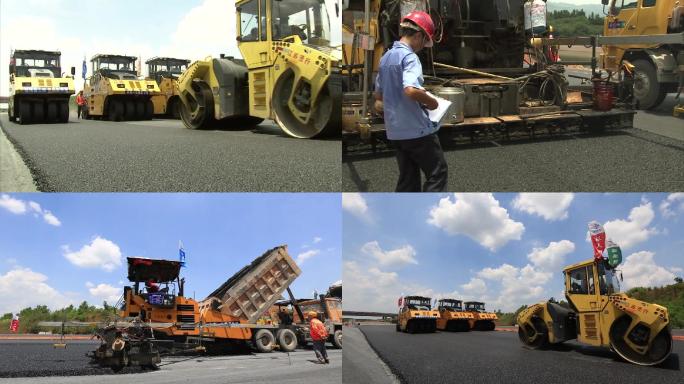 沥青道路施工路面施工修路工人工地建设