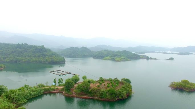 杭州千岛湖景观鸟瞰图4k