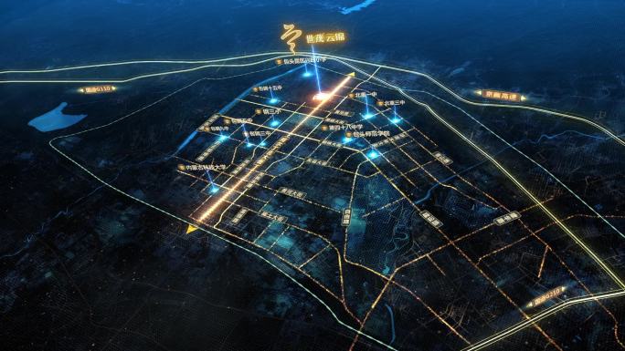 AE内蒙古包头区位分布交通路网模板