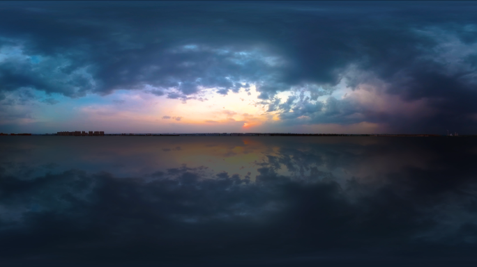 8k全景火烧云红日黄昏转夜景清晨太阳落下