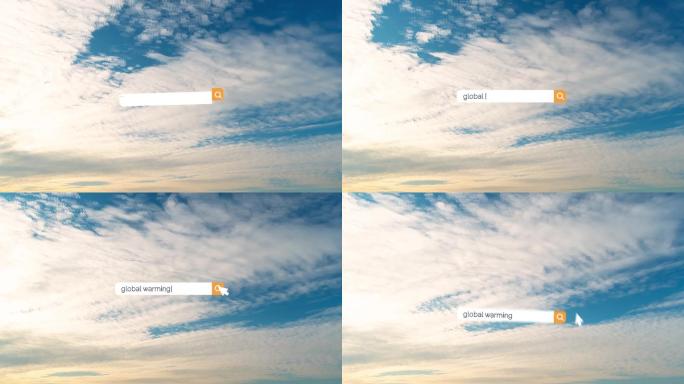 在4K分辨率的浏览器搜索框中搜索全球变暖问题