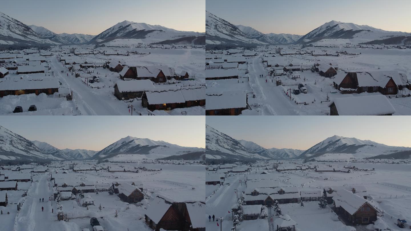 阿勒泰禾木冬天雪景