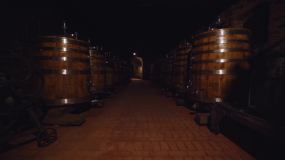 【4K原创】意大利城堡地窖葡萄酒窖1视频素材