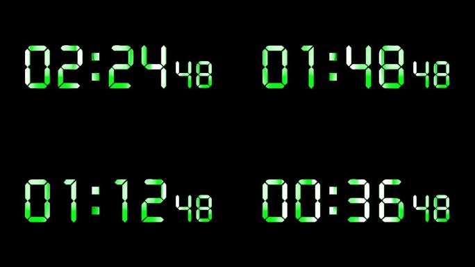 4K绿色液晶数字倒数3分钟精确毫秒 2