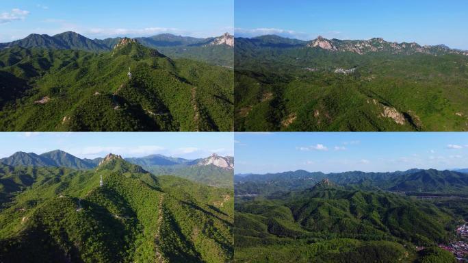 [4K]航拍素材.北京延庆莲花山远眺