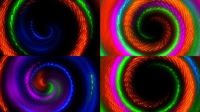 蒸汽螺旋背景-可循环-霓虹灯颜色