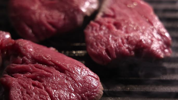 烹饪牛排冰鲜冷冻煎牛排肉牛排冷冻微观世界