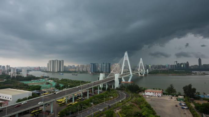 0132  海口世纪大桥暴雨翻云